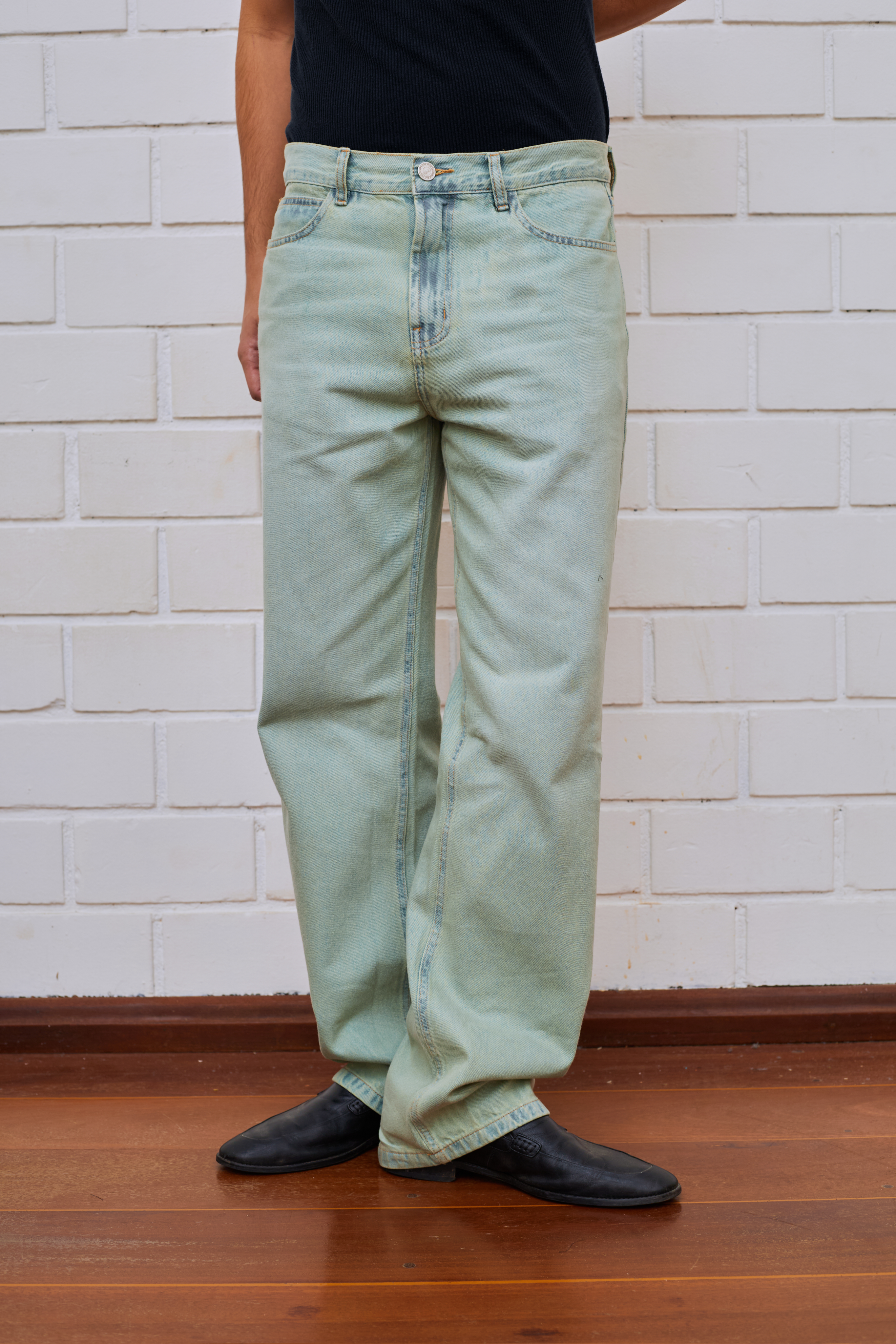 ICE GREEN REGULAR DENIM PANTS