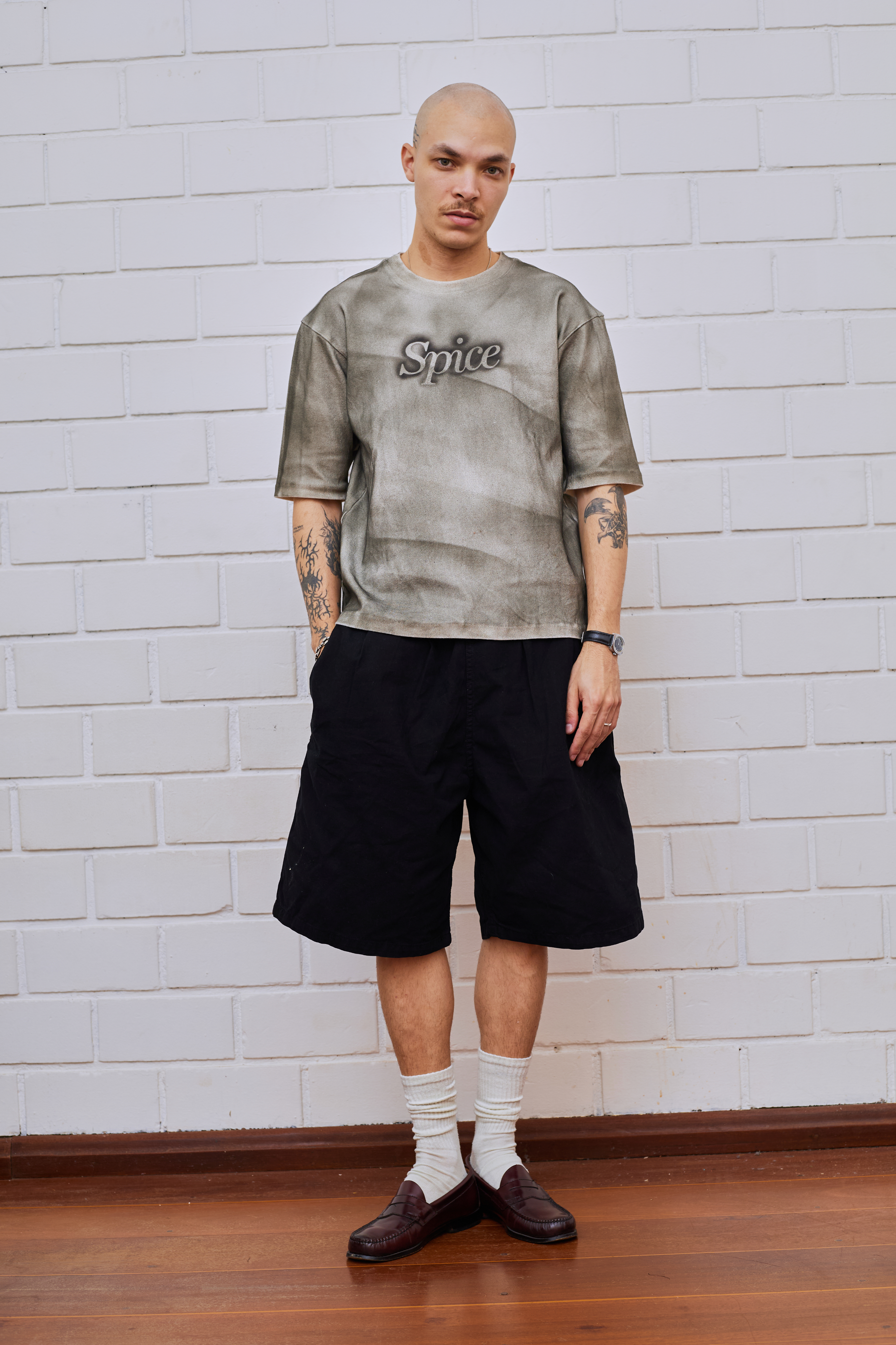 WIDE ELÁSTICO BLACK CANVAS SHORTS