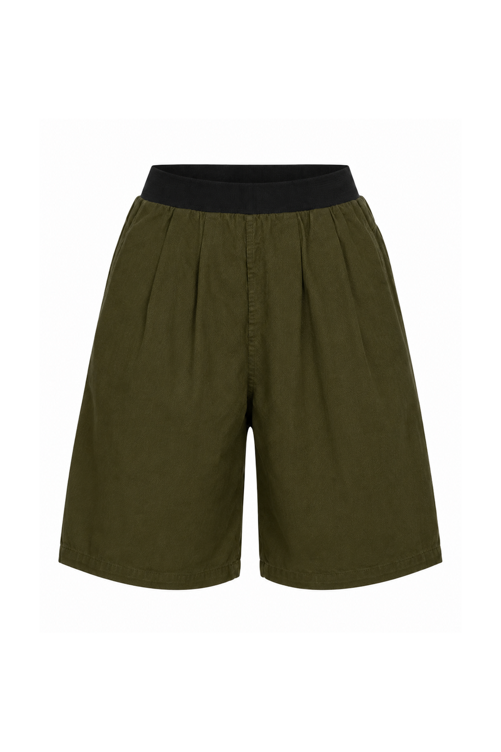 WIDE ELÁSTICO GREEN CANVAS SHORTS