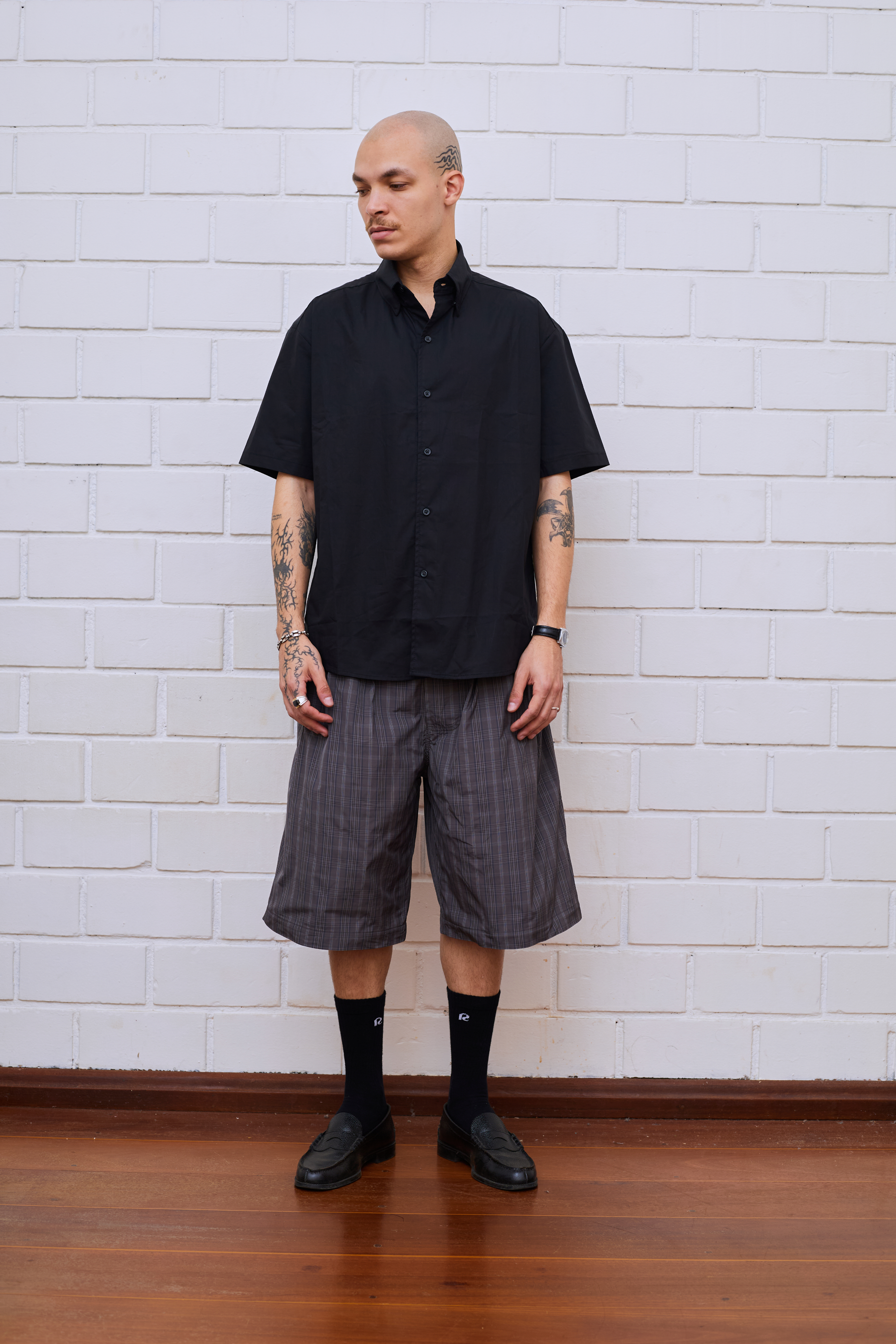 WIDE PLAID SHORTS