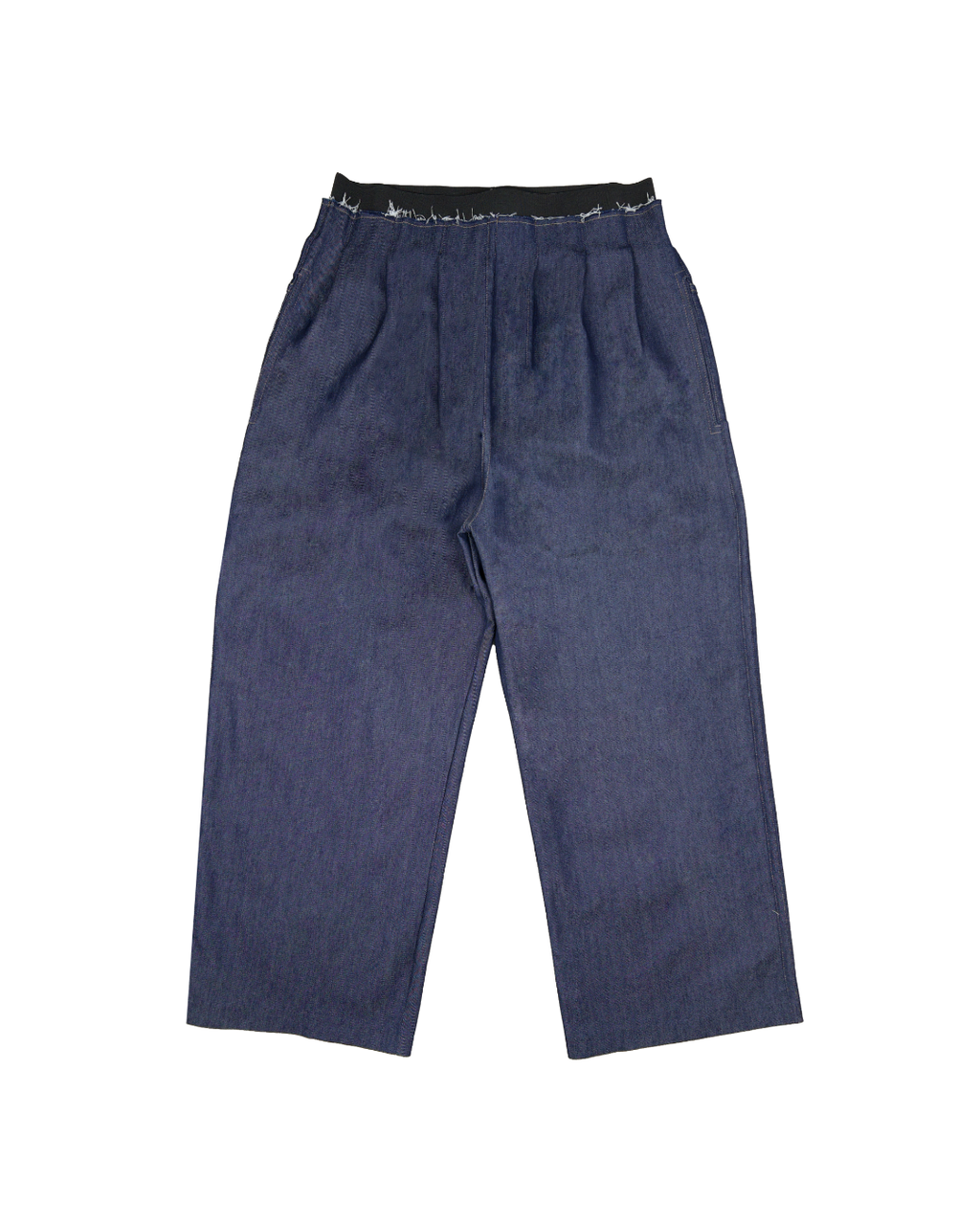 WIDE NAVY DENIM PANTS