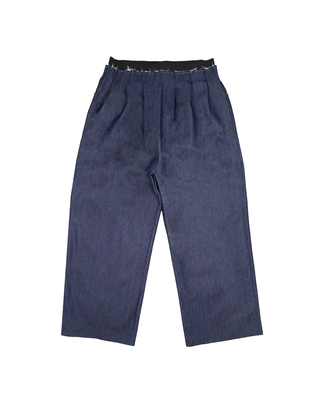 WIDE NAVY DENIM PANTS