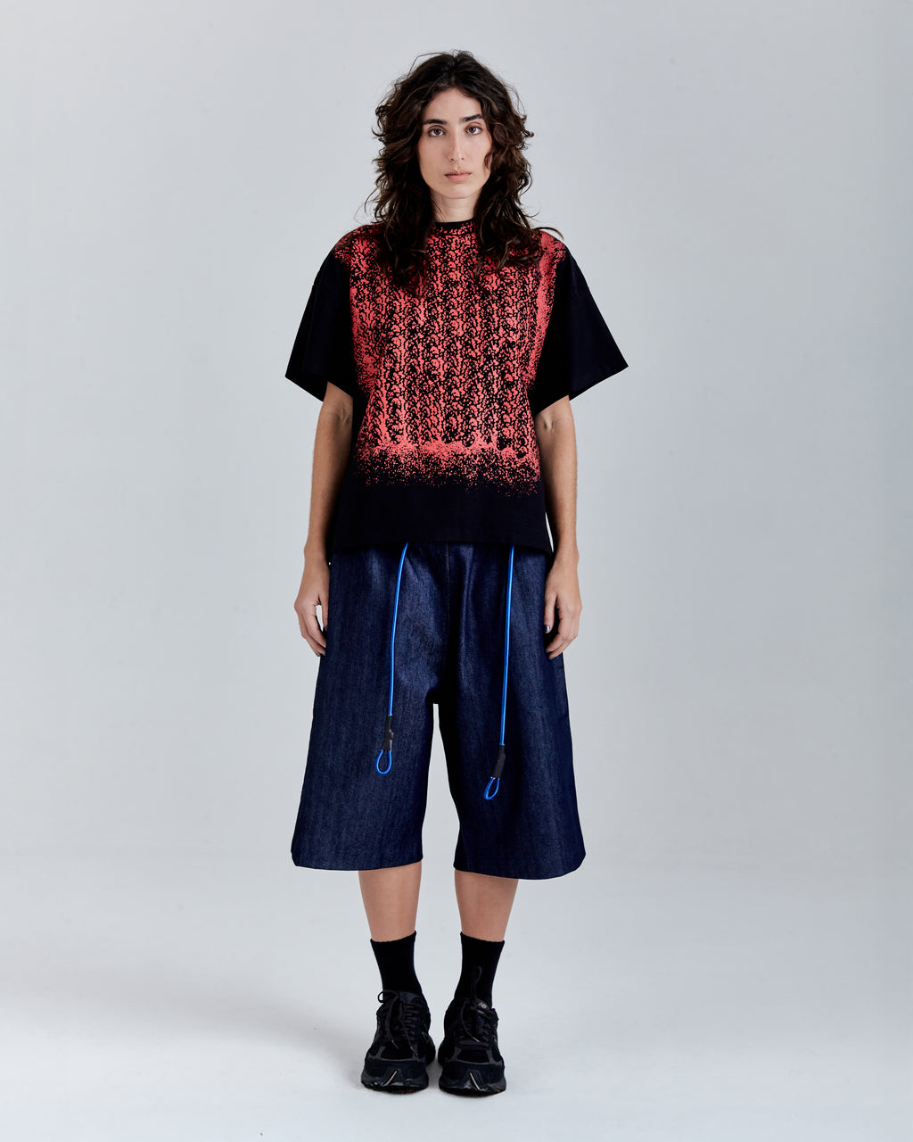 REGULAR T-SHIRT “TROMPE-L'OEIL” BLACK