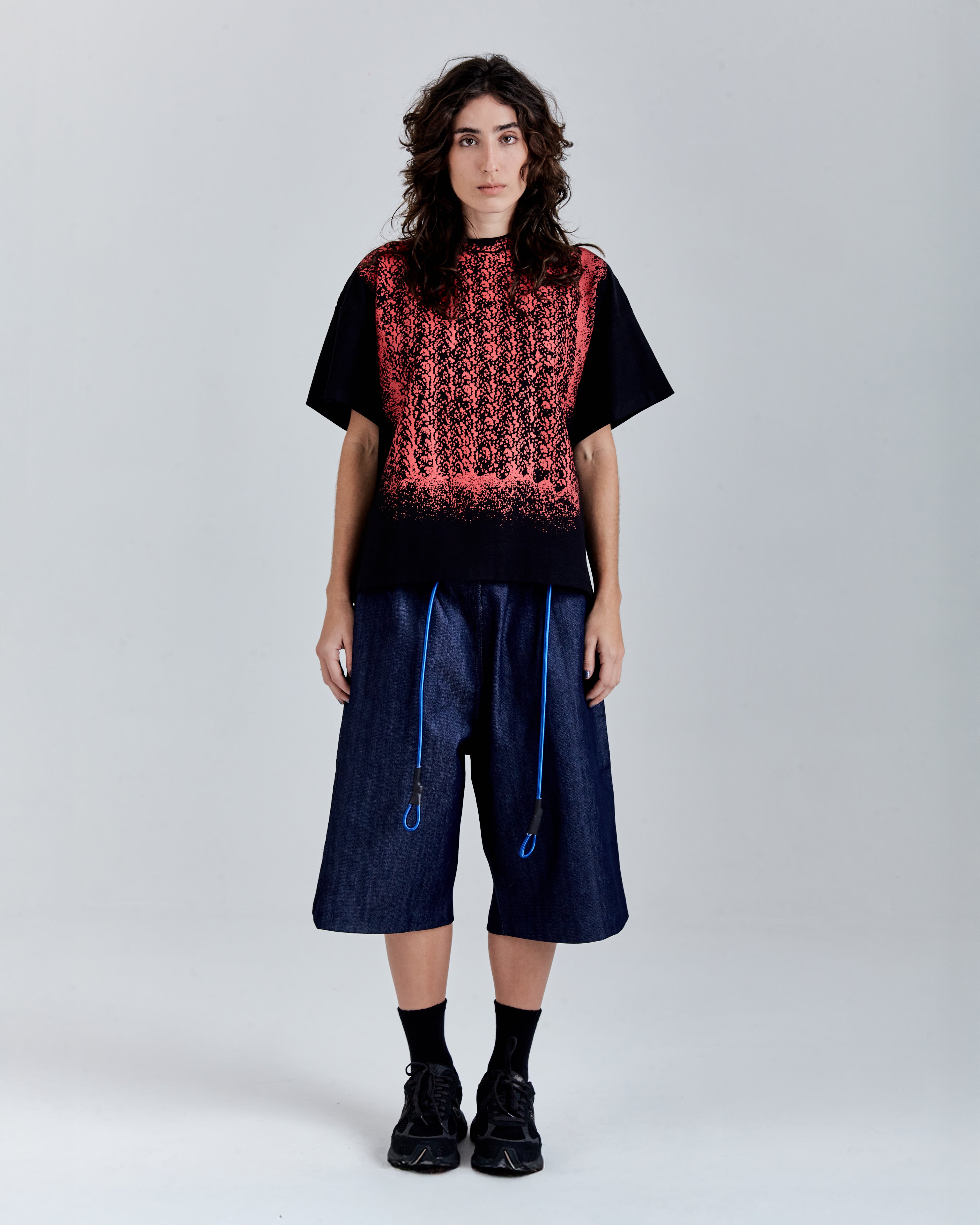 REGULAR T-SHIRT “TROMPE-L'OEIL” BLACK
