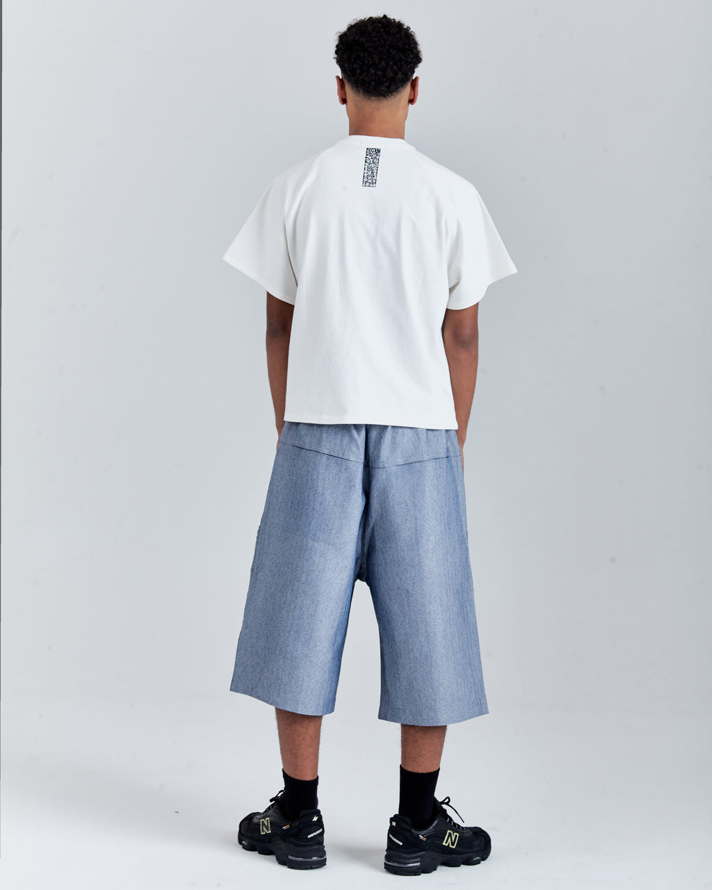 WIDE DENIM SHORTS