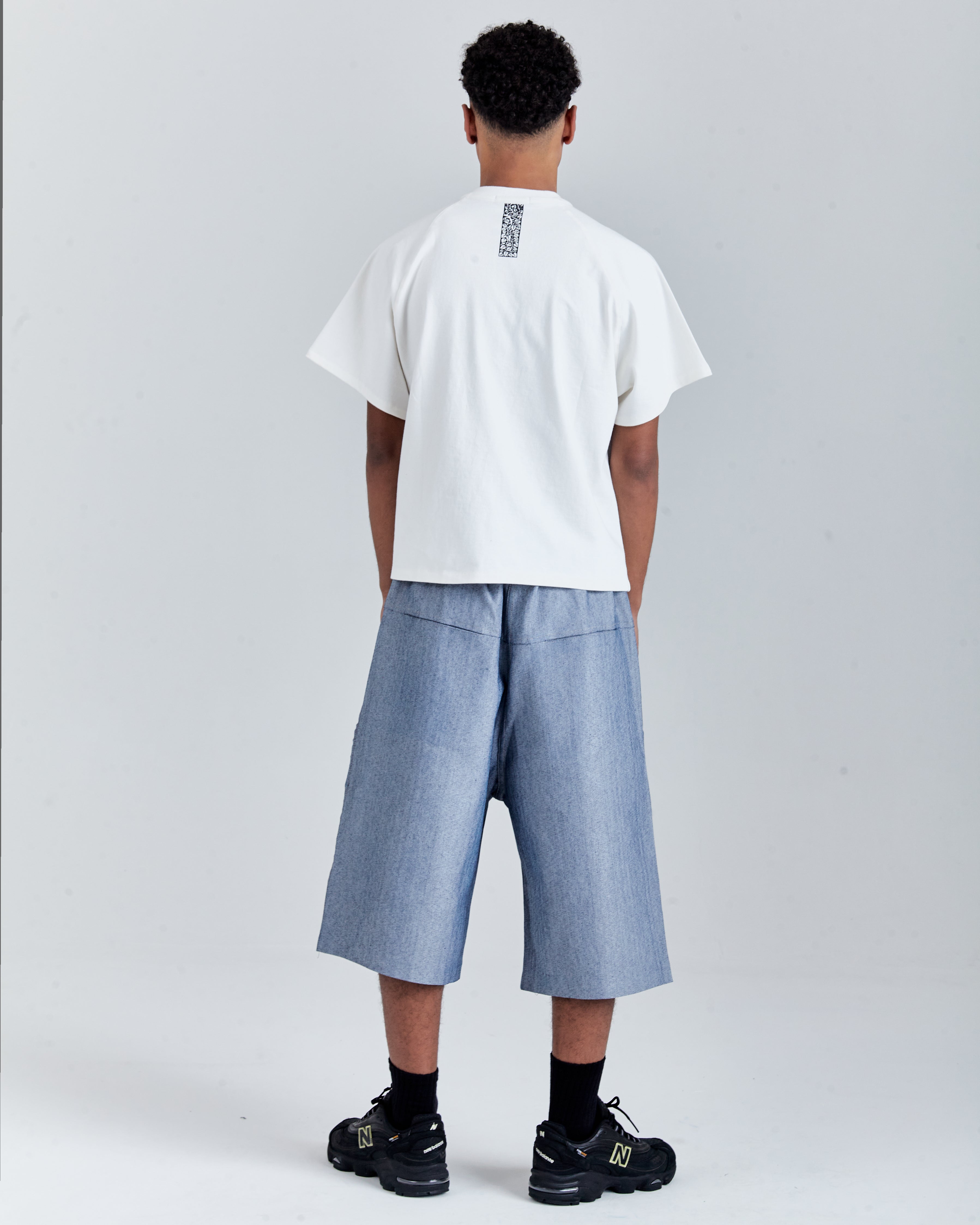 WIDE DENIM SHORTS