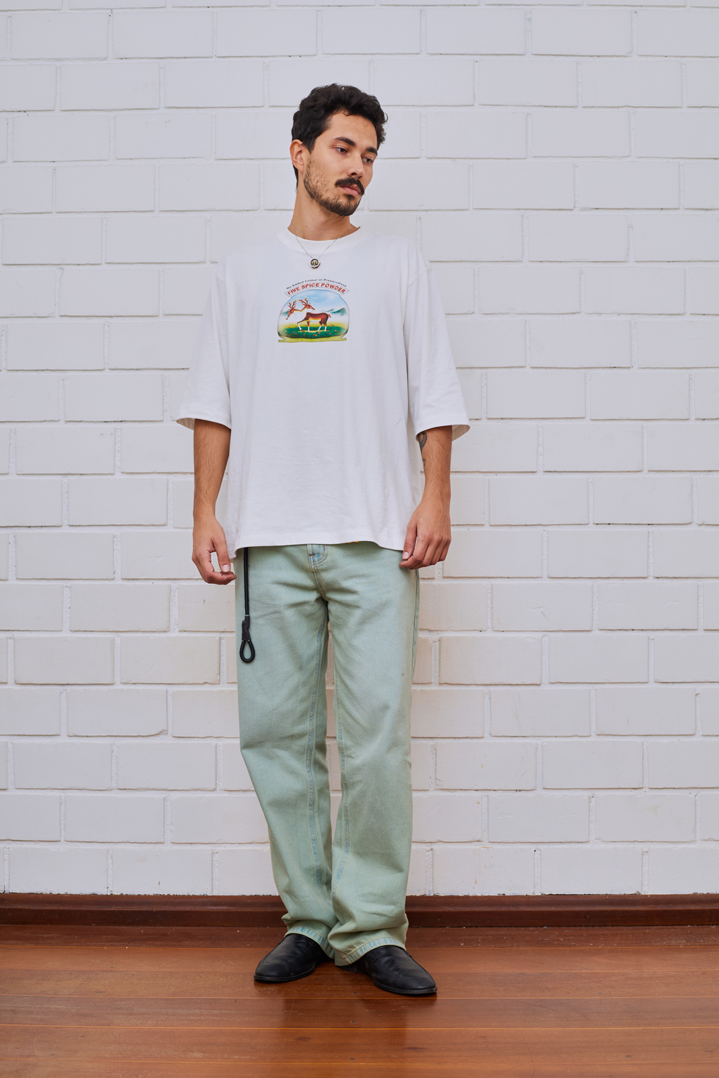 ICE GREEN REGULAR DENIM PANTS