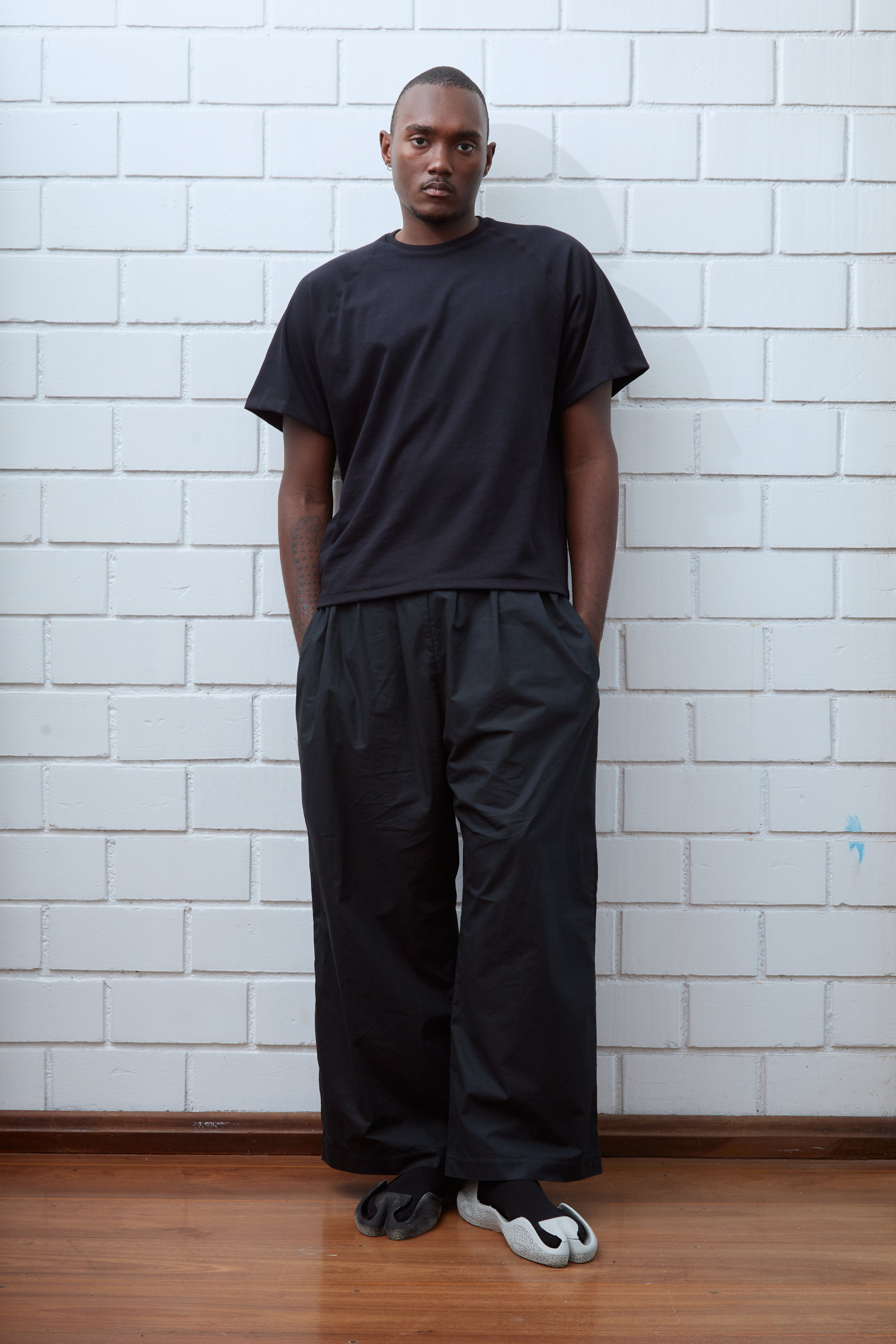 WIDE COTTON TECH PANTS