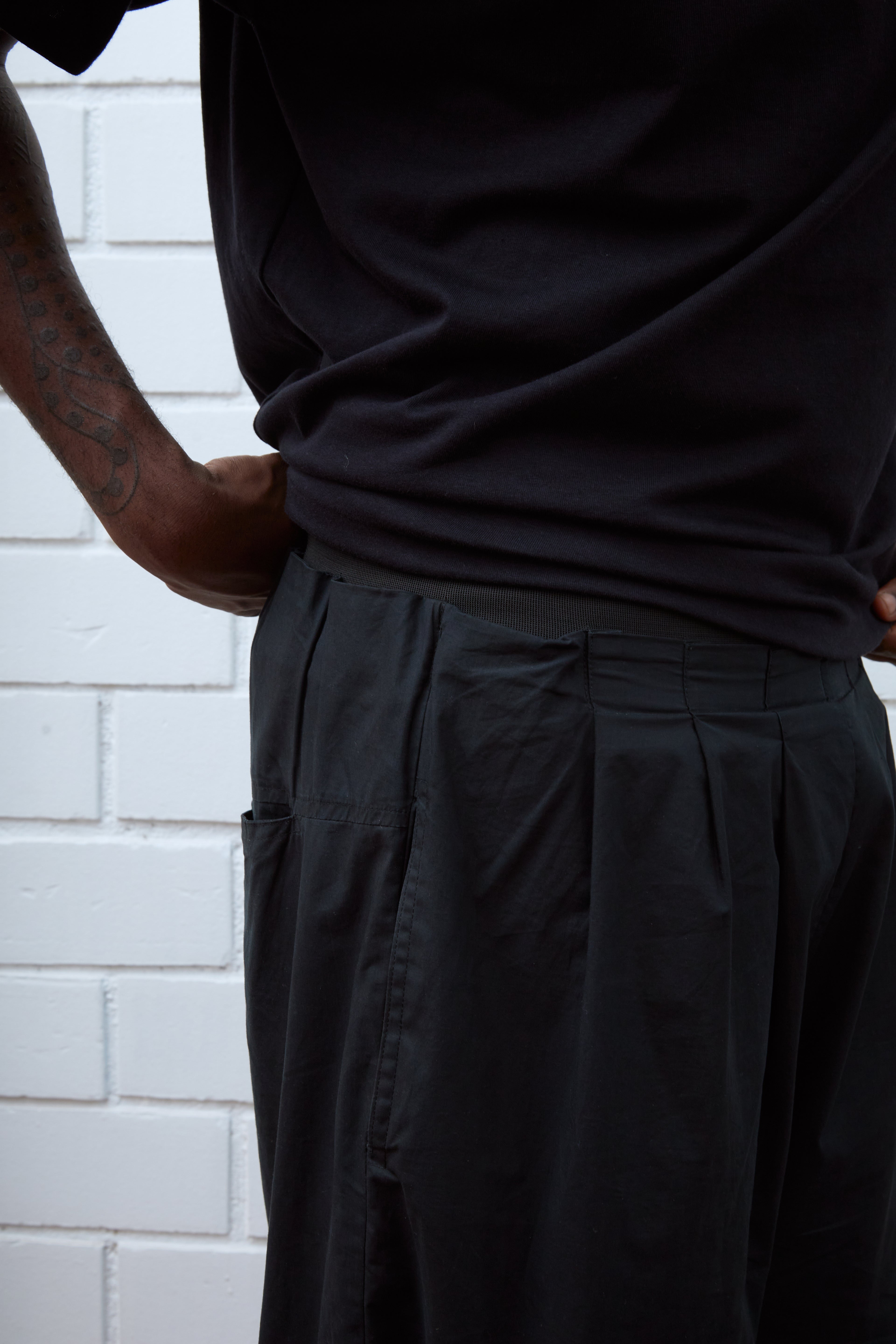 WIDE COTTON TECH PANTS
