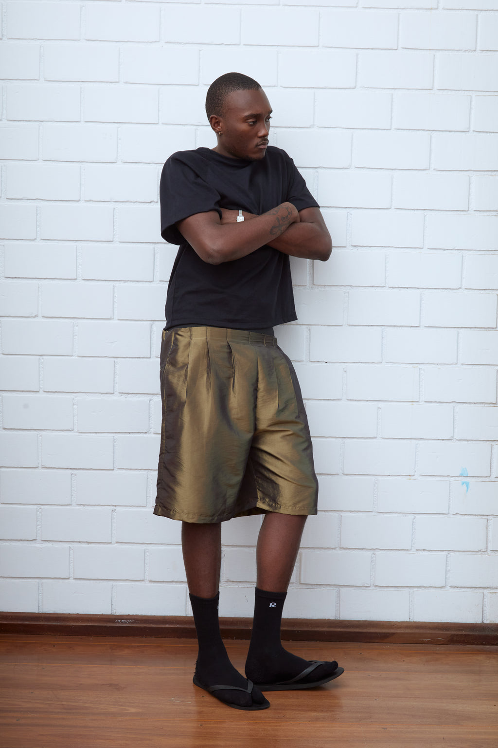 WIDE 'IRIDESCENT' SHORTS