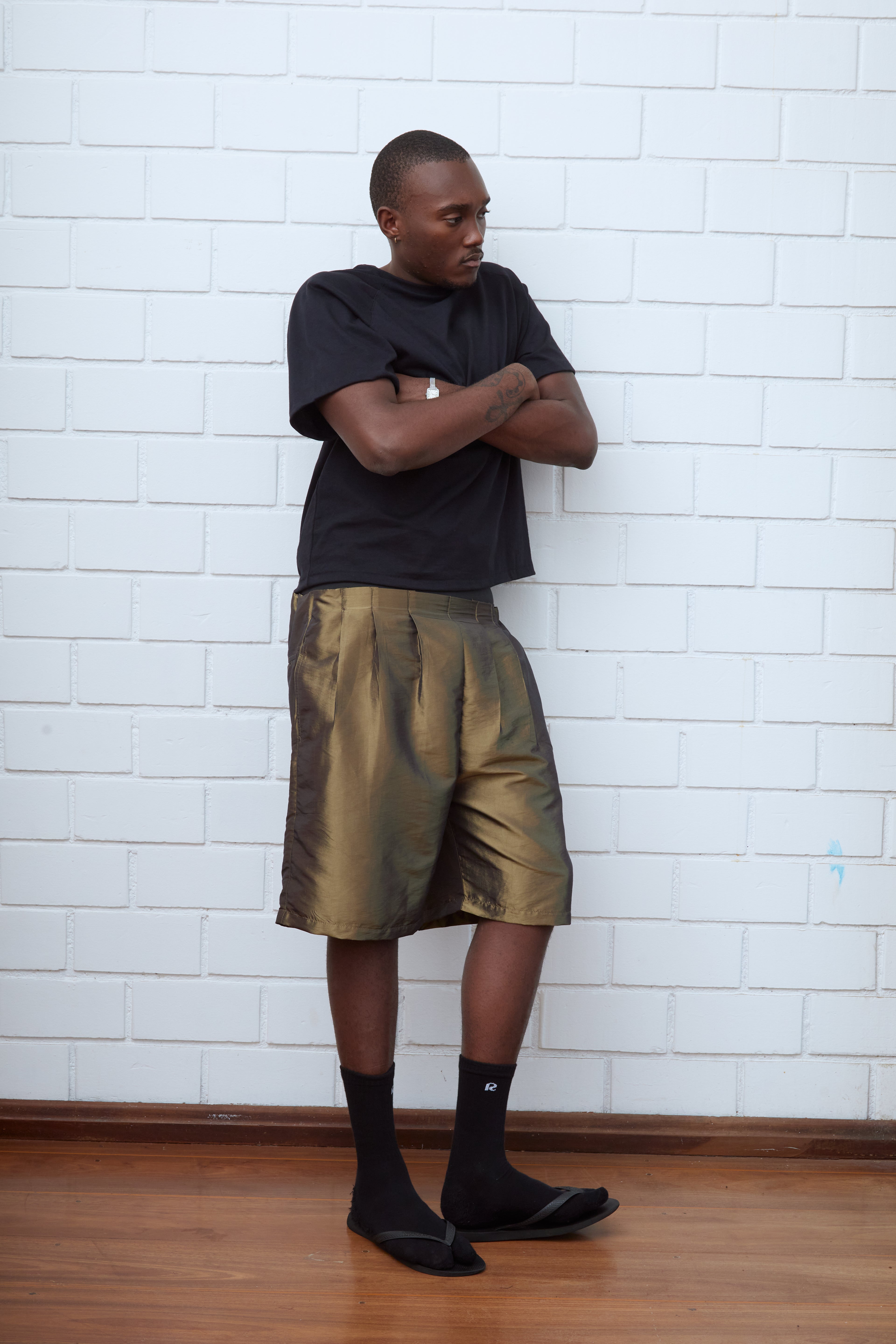 WIDE 'IRIDESCENT' SHORTS