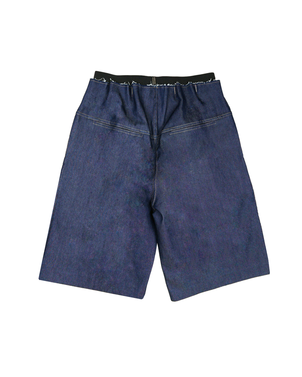 WIDE NAVY DENIM SHORTS