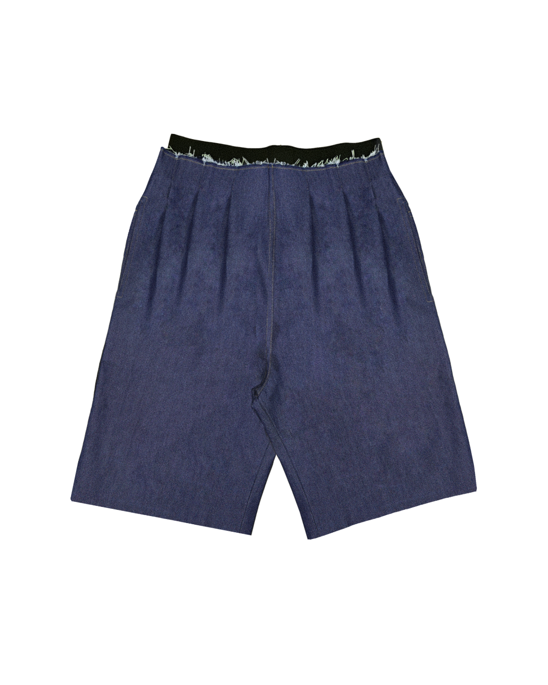 WIDE NAVY DENIM SHORTS